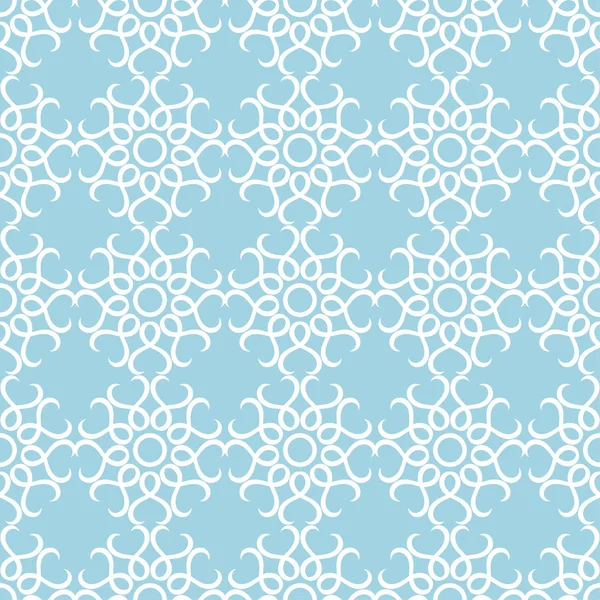 Mavi zemin üzerine beyaz çiçek süsleme. Tekstil ve duvar kağıtları için seamless modeli