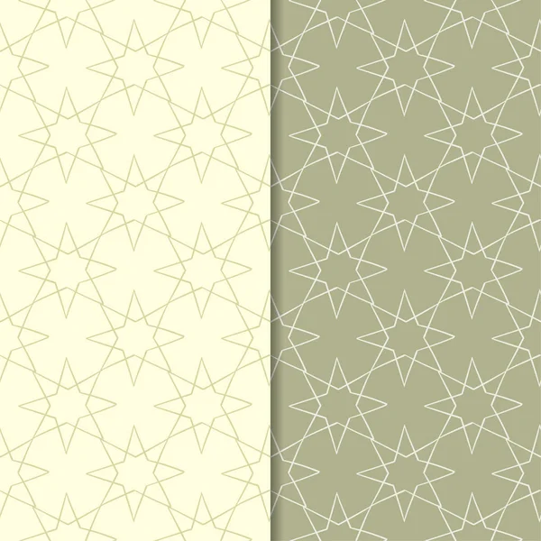 Zeytin yeşili geometrik süsler. Web, Tekstil ve duvar kağıtları için dikişsiz desen seti
