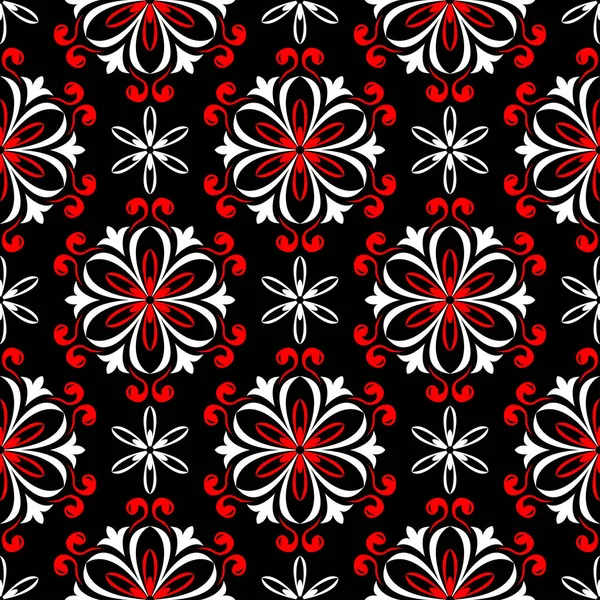 Siyah kırmızı ve beyaz çiçek öğeleri. Sorunsuz arka plan duvar kağıtları için