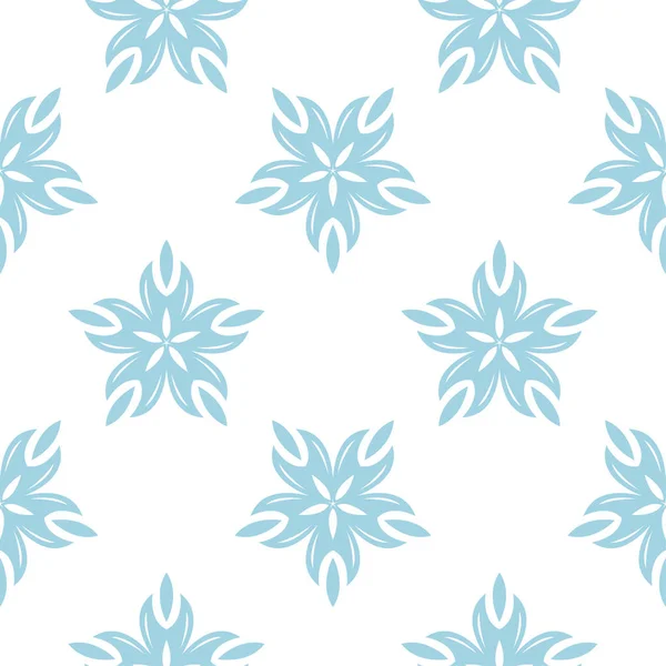 Beyaz zemin üzerine mavi çiçek süsleme. Tekstil ve duvar kağıtları için seamless modeli