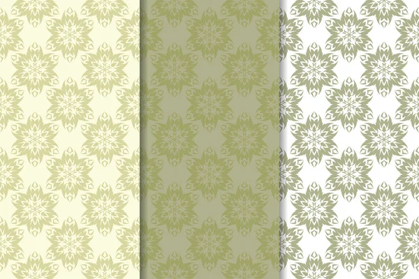 Zeytin yeşili çiçek sorunsuz süsler. Tekstil ve duvar kağıtları için dikey desenleri
