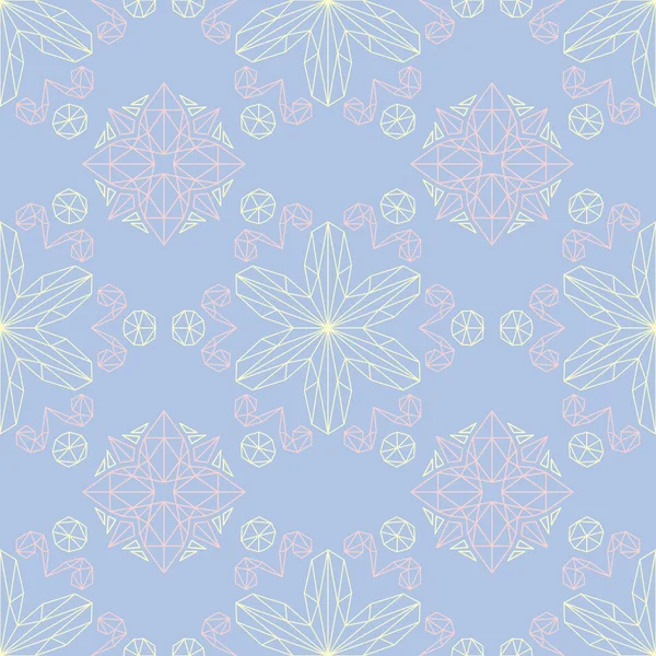Motif floral sans couture. Fond bleu pâle avec des éléments floraux beige et rose — Image vectorielle