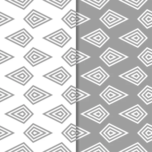 Gri ve beyaz geometrik parmak izi. Web, Tekstil ve duvar kağıtları için dikişsiz desen seti