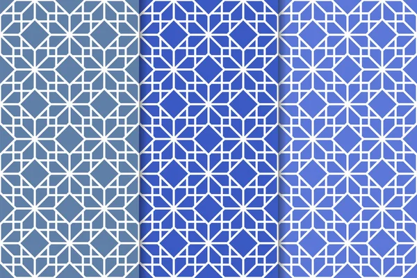 Web, Tekstil ve duvar kağıtları için dikey Dikişsiz desen mavi geometrik dizi