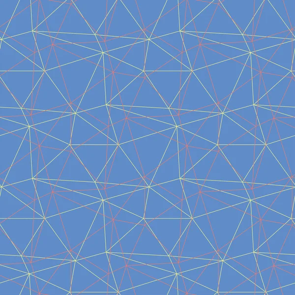 Geometrik seamless modeli. Kırmızı ve sarı tasarımı ile mavi arka plan