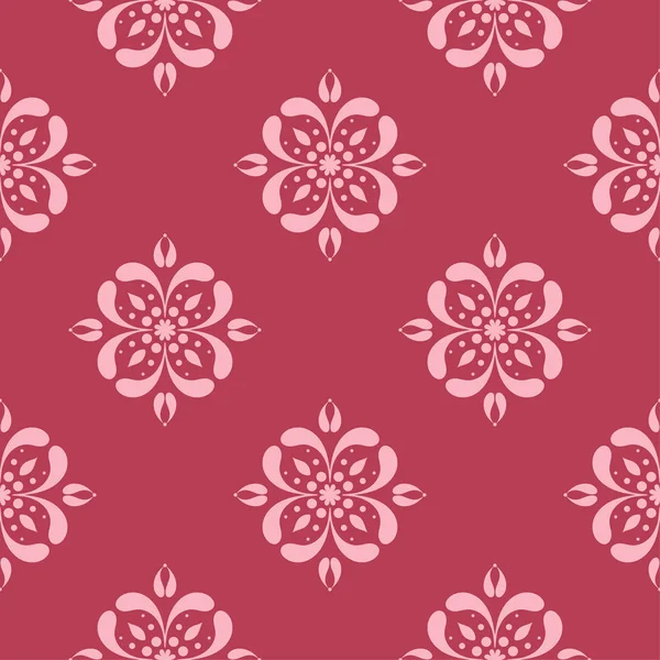 Çiçek tasarım kırmızı zemin üzerine. Tekstil ve duvar kağıtları için seamless modeli