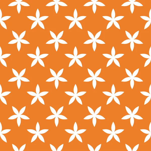 Turuncu zemin üzerine beyaz çiçek tasarım. Tekstil ve duvar kağıtları için seamless modeli