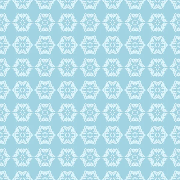 Mavi zemin üzerine beyaz çiçek desenli. Tekstil ve duvar kağıtları için sorunsuz süsleme