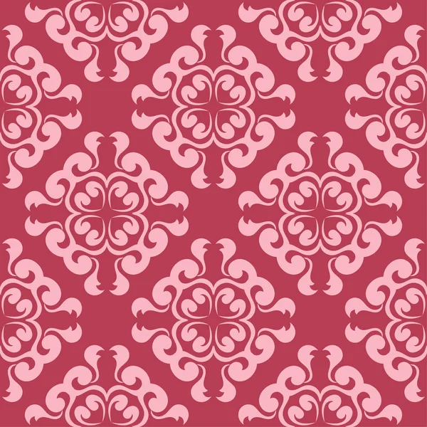 Kırmızı zemin üzerine çiçek süsleme. Tekstil ve duvar kağıtları için seamless modeli