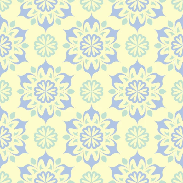 Çiçek bej seamless modeli. Bej renkli arka plan duvar kağıtları, Tekstil ve kumaş için mavi ve yeşil ışık çiçek tasarımları ile