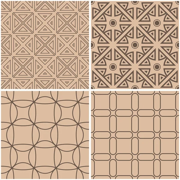 Geometrik desenler. Sorunsuz arka plan bej ve kahverengi kümesi. Vektör çizim