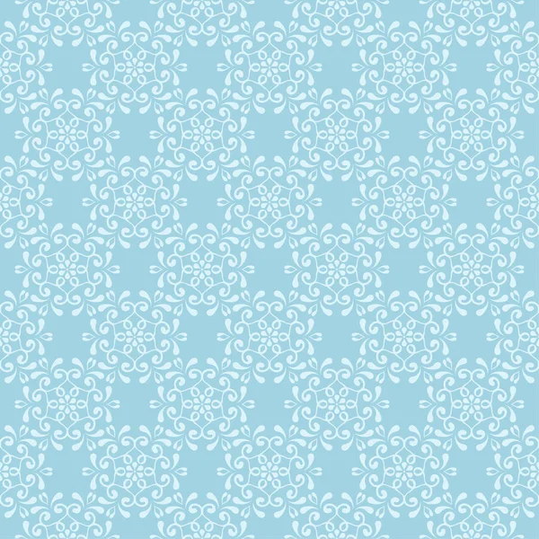 Patrón Floral Blanco Sobre Fondo Azul Adorno Sin Costuras Para — Vector de stock