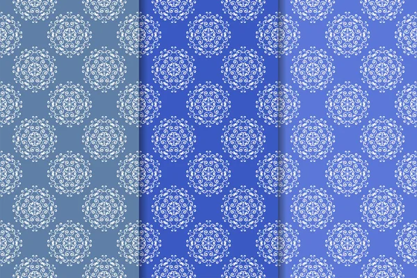 Çiçek süsler kümesi. Mavi dikey Dikişsiz desen. Duvar kağıdı arka plan