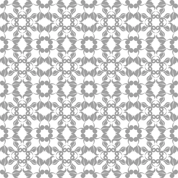 Beyaz ve gri çiçek süsleme. Tekstil ve duvar kağıtları için seamless modeli