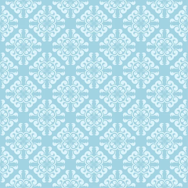 Mavi zemin üzerine beyaz çiçek desenli. Tekstil ve duvar kağıtları için sorunsuz süsleme