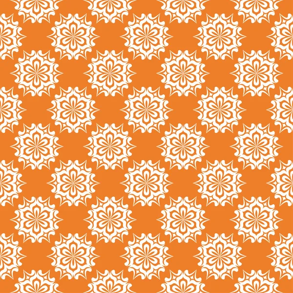 Beyaz çiçek süsleme portakal. Tekstil ve duvar kağıtları için seamless modeli