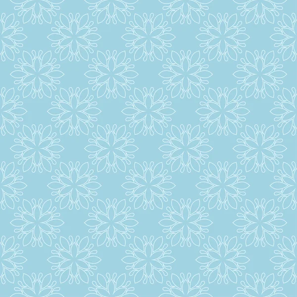 Mavi zemin üzerine beyaz çiçek desenli. Tekstil ve duvar kağıtları için sorunsuz süsleme