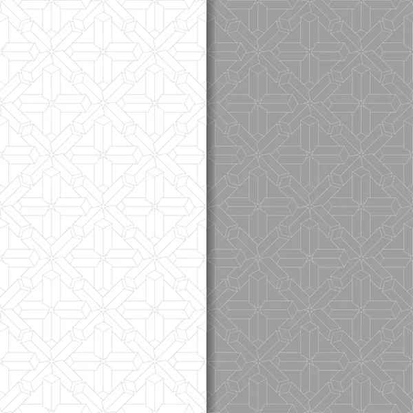 Geometrik süsler kümesi. Gri ve beyaz Dikişsiz desen web, Tekstil ve duvar kağıtları için