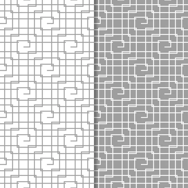 Gri ve beyaz geometrik süsler. Web, Tekstil ve duvar kağıtları için dikişsiz desen seti