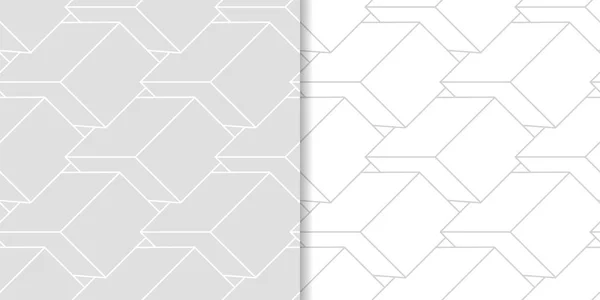 Hellgrauer Geometrischer Satz Nahtloser Muster Für Web Textilien Und Tapeten — Stockvektor