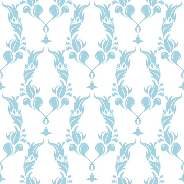 Blue flowers on white background. Ornamental seamless pattern for textile and wallpapers