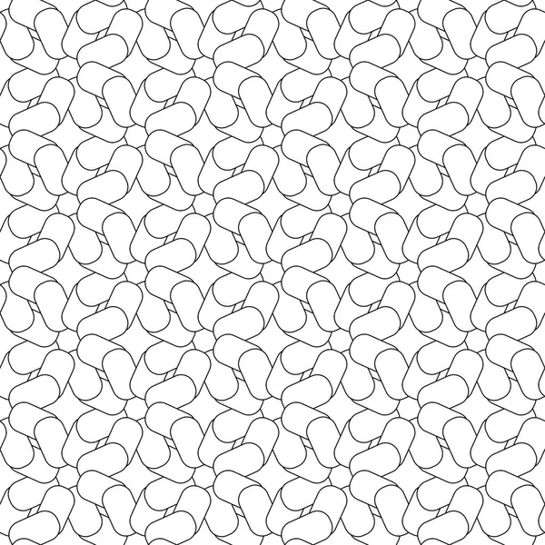 白い背景の黒い幾何学的なシームレス パターン Web テキスタイルや壁紙の飾り — ストックベクタ