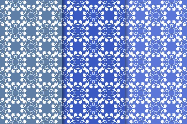 Çiçek desenleri kümesi. Mavi dikey Dikişsiz desen. Duvar kağıdı arka plan