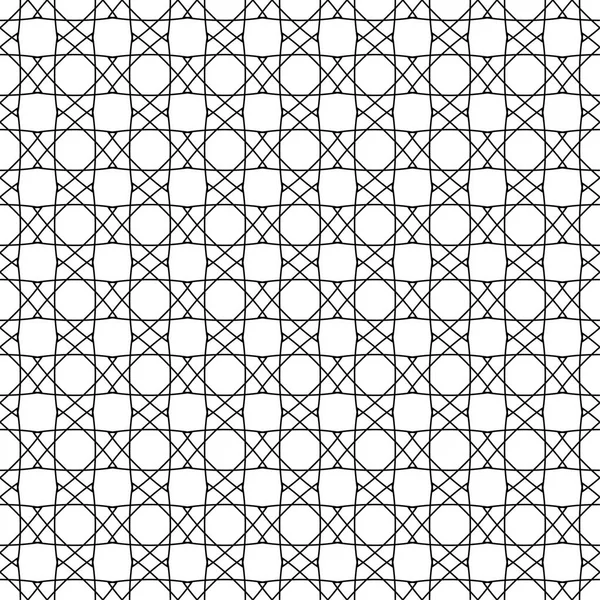 Ornement Géométrique Noir Sur Fond Blanc Modèle Sans Couture Pour — Image vectorielle