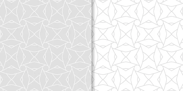 Ornements Géométriques Gris Clair Ensemble Motifs Sans Couture Pour Toile — Image vectorielle