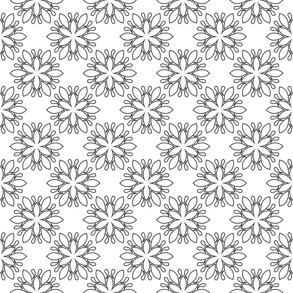 Beyaz arka planda siyah çiçek süsleme. Tekstil ve duvar kağıtları için seamless modeli