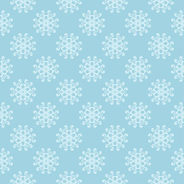 Mavi zemin üzerine beyaz çiçek desenli. Tekstil ve duvar kağıtları için sorunsuz süsleme