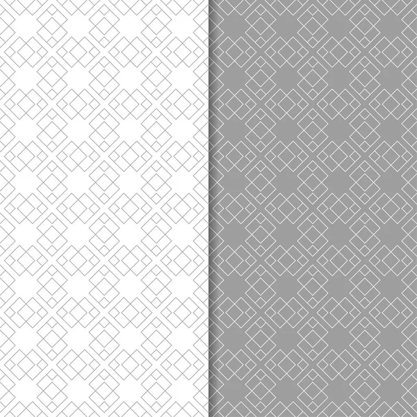 Gri ve beyaz geometrik süsler. Web, Tekstil ve duvar kağıtları için dikişsiz desen seti
