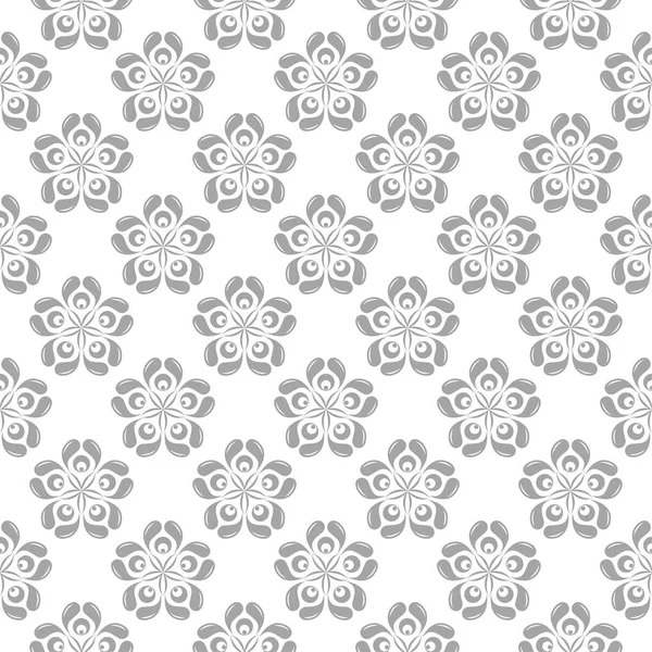 Ornement Floral Gris Clair Blanc Modèle Sans Couture Pour Textile — Image vectorielle