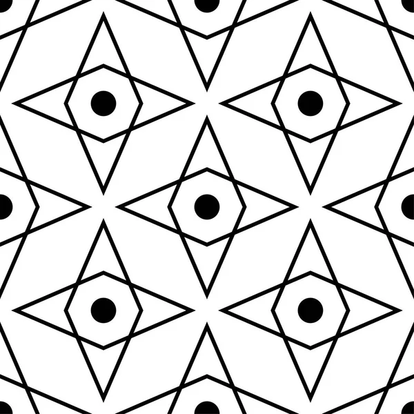 Siyah ve beyaz geometrik süsleme. Web, Tekstil ve duvar kağıtları için seamless modeli