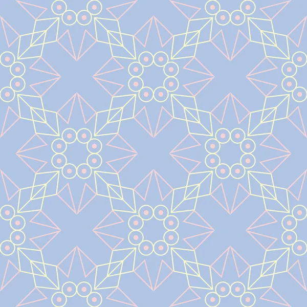 Mavi geometrik seamless modeli. Arka plan bej ve pembe öğeler duvar kağıtları, Tekstil ve kumaş için