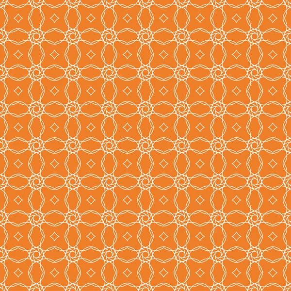 オレンジ色の幾何学的な装飾 Web テキスタイルや壁紙のためのシームレスなパターン — ストックベクタ
