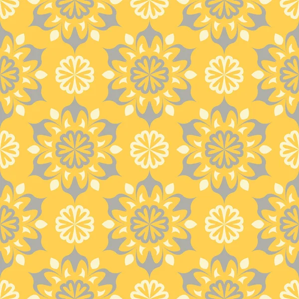 Çiçek arka plan. Sarı gri ve beyaz Dikişsiz desen duvar kağıtları, Tekstil ve kumaş için