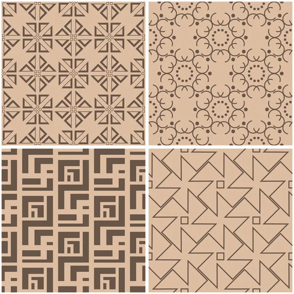 Geometrik desenler. Sorunsuz arka plan bej, kahverengi kümesi. Vektör çizim