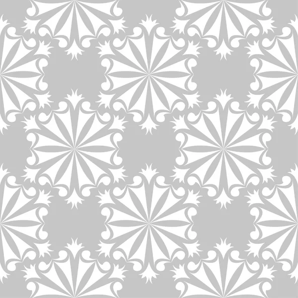 Gri arka plan üzerinde beyaz çiçek süsleme. Tekstil ve duvar kağıtları için seamless modeli