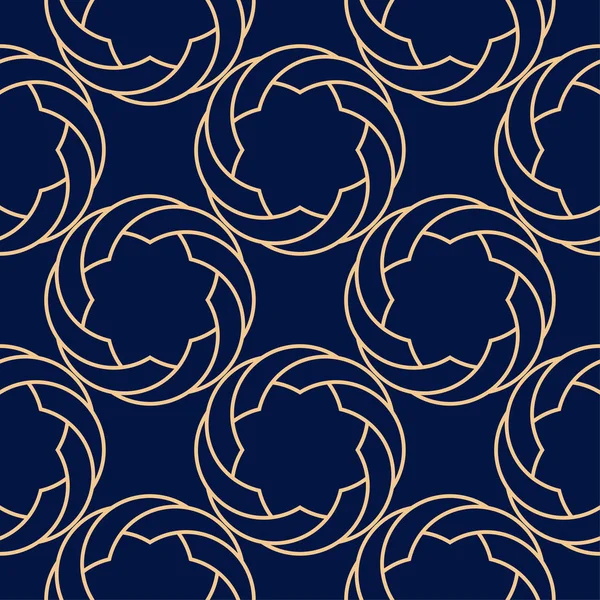 Altın mavi geometrik süsleme. Web, Tekstil ve duvar kağıtları için seamless modeli