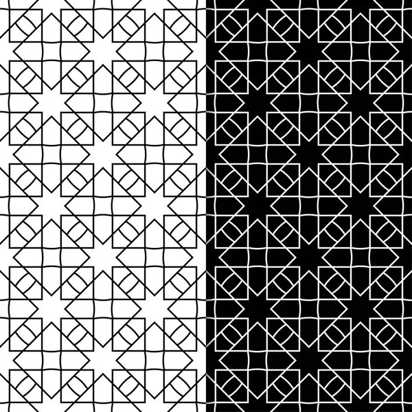 Web, Tekstil ve duvar kağıtları için dikişsiz desen siyah ve beyaz geometrik ayarla