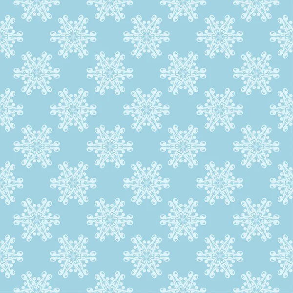 Mavi zemin üzerine beyaz çiçek desenli. Tekstil ve duvar kağıtları için sorunsuz süsleme