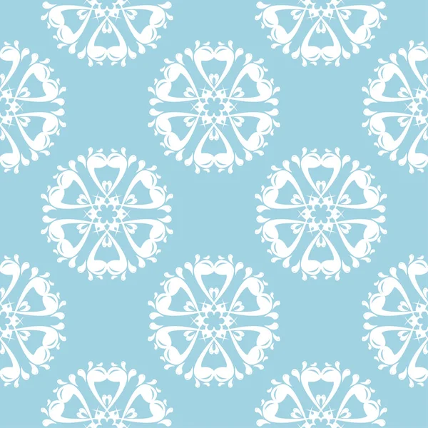 Lacivert zemin üzerine beyaz çiçek süsleme. Tekstil ve duvar kağıtları için seamless modeli