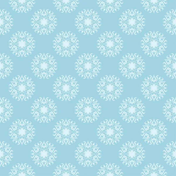 Λευκό Και Μπλε Floral Διακοσμητικό Σχέδιο Χωρίς Ραφή Πρότυπο Για — Διανυσματικό Αρχείο