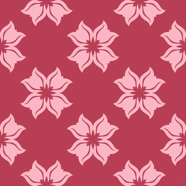 Kırmızı zemin üzerine çiçek süsleme. Tekstil ve duvar kağıtları için seamless modeli