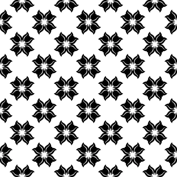 Beyaz arka planda siyah çiçek süsleme. Tekstil ve duvar kağıtları için seamless modeli