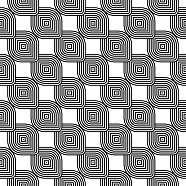 Beyaz arka planda siyah geometrik süsleme. Web, Tekstil ve duvar kağıtları için seamless modeli