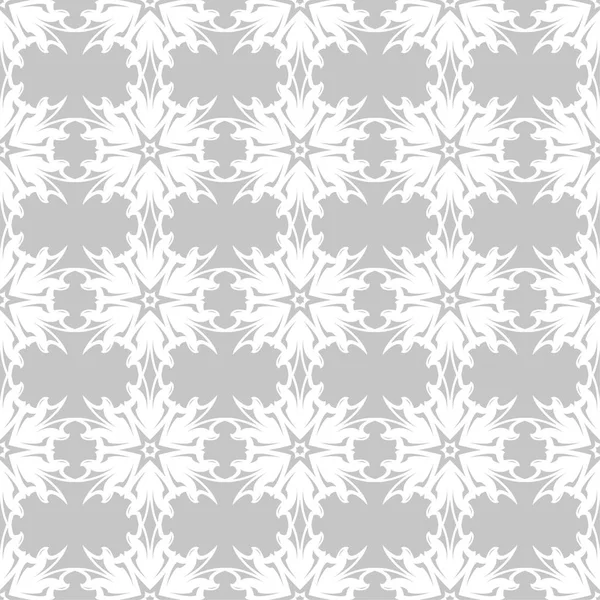 Gri arka plan üzerinde beyaz çiçek süsleme. Tekstil ve duvar kağıtları için seamless modeli