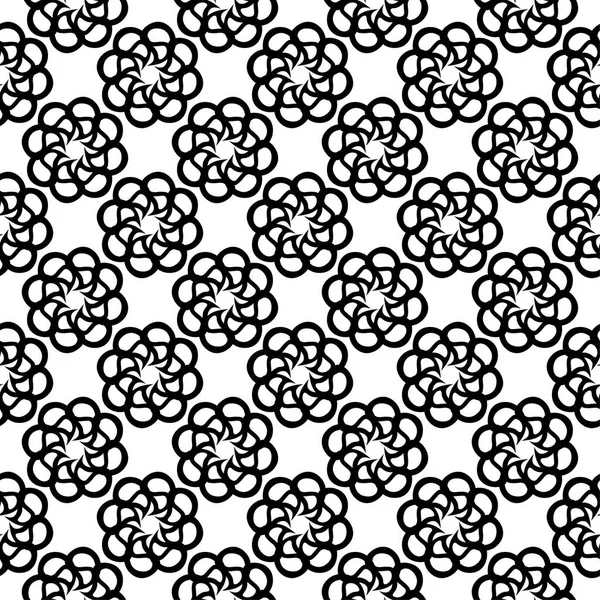 Beyaz arka planda siyah çiçek süsleme. Tekstil ve duvar kağıtları için seamless modeli