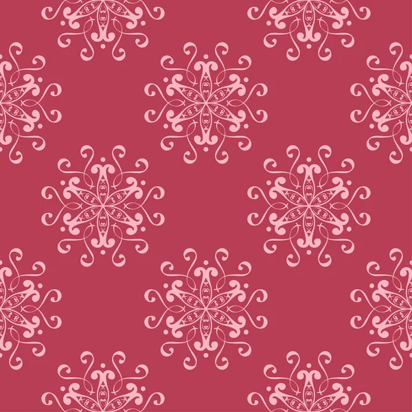 Ornement Floral Sur Fond Rouge Modèle Sans Couture Pour Textile — Image vectorielle